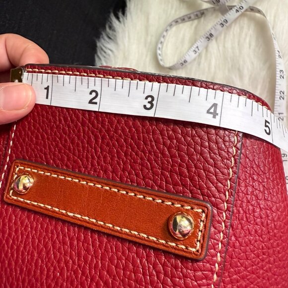 Rare DOONEY & BOURKE Large MINDY Pebble Leather Tote & Crossbody Cranberry - Picture 14 of 16